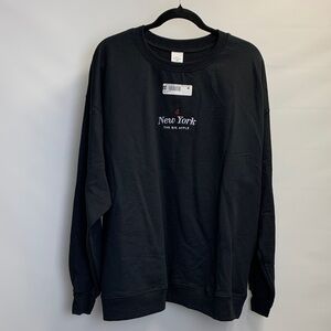 NWT New York “THE BIG APPLE” Black Crewneck Size XL